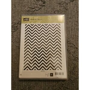 Stampin'Up! POSITIVELY‎ CHEVRON clear-mount background stamp -NEW